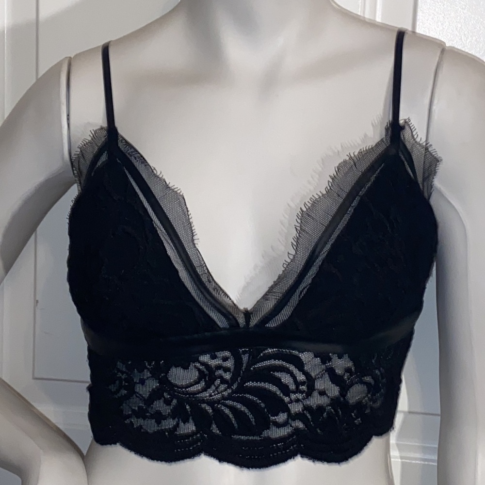 Marciano Leather and Lace Top